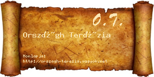 Országh Terézia névjegykártya